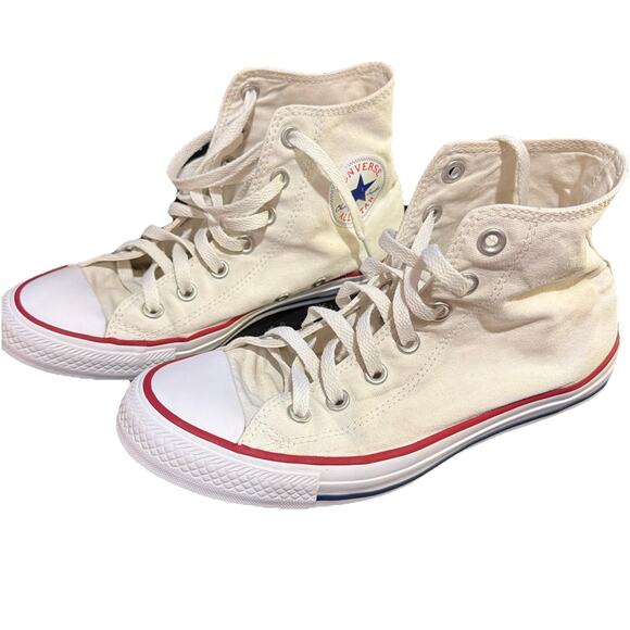 Converse Chuck Taylor All Star High Top White Canvas Sneakers Women’s 8 - Picture 3 of 8